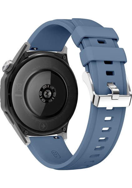 Xiaomi Watch S4 Sport/redmi Watch 5 Active Saat Bandı Için Gümüş Tokalı 22 mm Silikon Kayış - Mavi (Yurt Dışından)