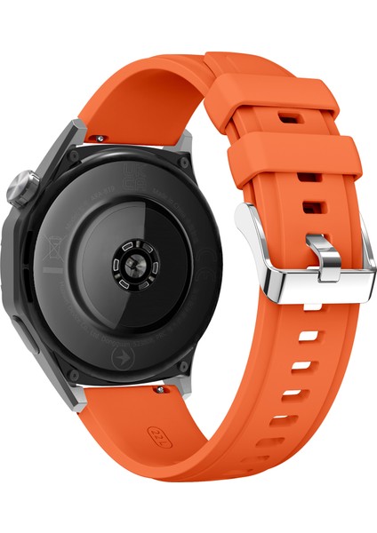 Xiaomi Watch S4 Sport/redmi Watch 5 Active Saat Bandı Için Gümüş Tokalı 22 mm Silikon Kayış - Turuncu (Yurt Dışından)