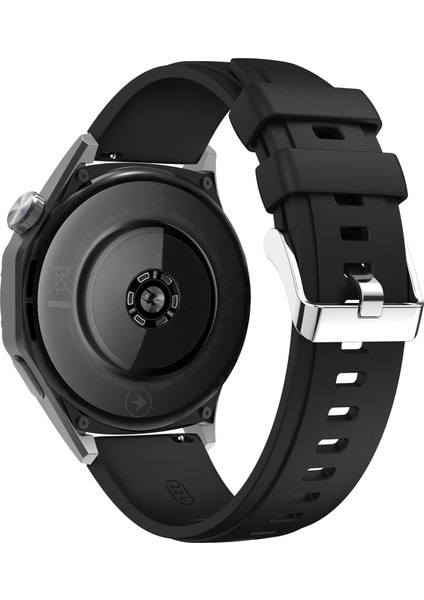 Xiaomi Watch S4 Sport/redmi Watch 5 Active Saat Bandı Için Gümüş Tokalı 22 mm Silikon Kayış - Siyah (Yurt Dışından)