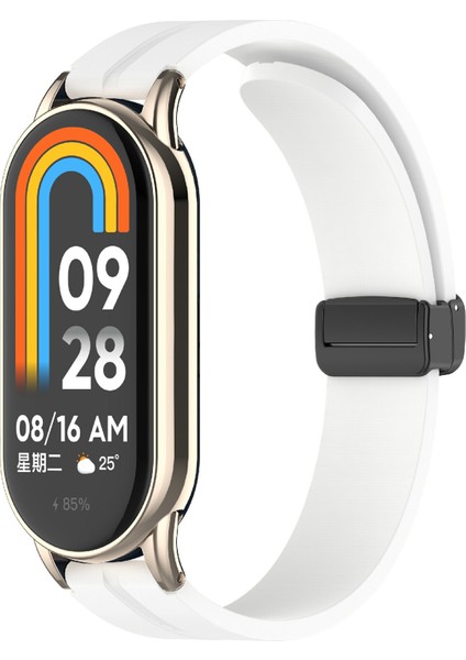 12 mm Silikon Saat Kayışı Manyetik Katlanır Tokalı Bilek Kayışı - Beyaz (Yurt Dışından) modelleri