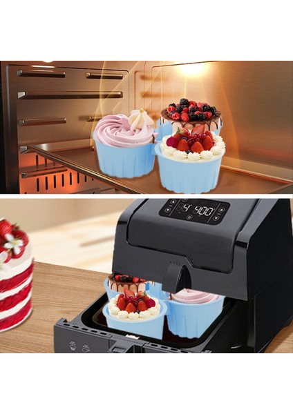 3pcs Buğulanmış Yumurta Kalıbı 3 Izgaralar Hava Fritöz Pişirme Kupası Yeniden Kullanılabilir Yapışmaz Cupcake Kalıp Dıy Silikon Muffin Tavası Mikrodalga (Yurt Dışından) modelleri