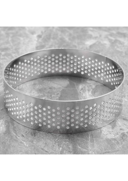 Kek Halkası Kalıpları, 6pcs Paslanmaz Çelik Gözenekli Tart Halkası, Delikli Pasta Kek Halkası Kalıp, Delikli Kek Köpüğü 7cm (Yurt Dışından)