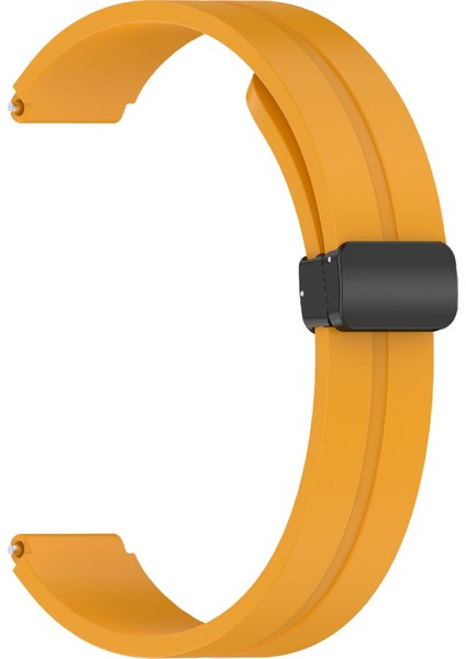 12 mm Silikon Saat Kayışı Manyetik Katlanır Tokalı Bilek Kayışı - Sarı (Yurt Dışından) indirimleri