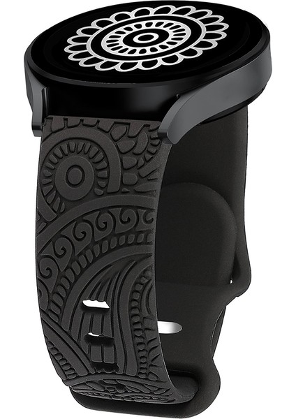 Oyma Desenli Silikon Bileklik Kayışı Evrensel Akıllı Bileklik Bandı 20MM - Siyah (Yurt Dışından) fiyatları