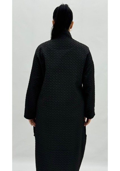 Büyük Beden Dizaltı Düğmeli Ceket Kadın Ince Pardesu Elbise fırsatları