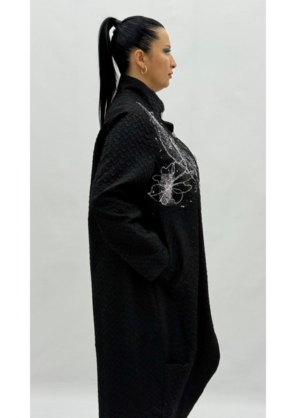 Büyük Beden Dizaltı Düğmeli Ceket Kadın Ince Pardesu Elbise indirimleri