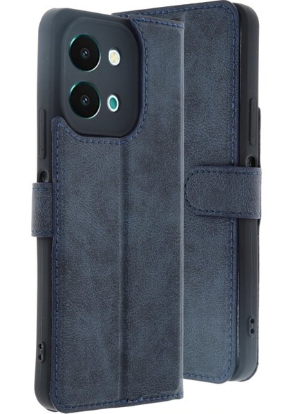 CPT05 Vivo Y28 Kılıf Trend S Plus Kapaklı Kılıf - Lacivert