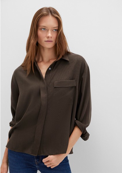 Yeşil Tencel Tm Liyosel Gömlek 1211354-71540