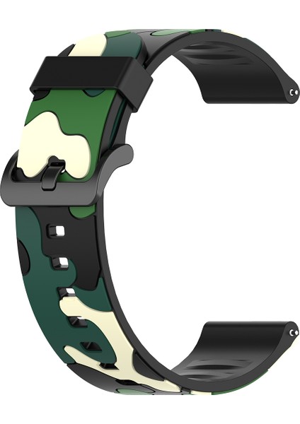 Xiaomi Haylou Solar LS05 Için 22 mm Kamuflaj Epoksi Akıllı Saat Kayışı - Kamuflaj Yeşili (Yurt Dışından)