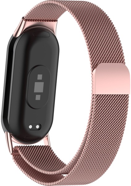 Xiaomi Akıllı Bileklik 9 Nfc/9/8 Nfc/8 Metal Saat Kayışı Örgü Stili Bilek Bandı - Gül Pembesi (Yurt Dışından)