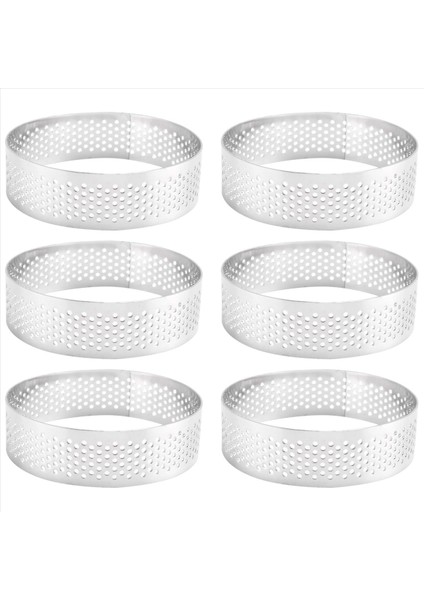 Kek Halkası Kalıpları, 6pcs Paslanmaz Çelik Gözenekli Tart Halkası, Delikli Pasta Kek Halkası Kalıp, Delikli Kek Köpüğü 7cm (Yurt Dışından) fırsatları