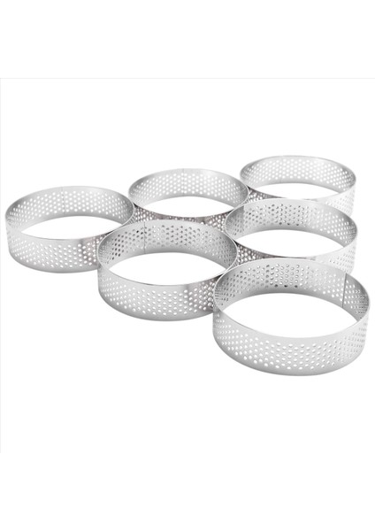 Kek Halkası Kalıpları, 6pcs Paslanmaz Çelik Gözenekli Tart Halkası, Delikli Pasta Kek Halkası Kalıp, Delikli Kek Köpüğü 7cm (Yurt Dışından) indirimleri