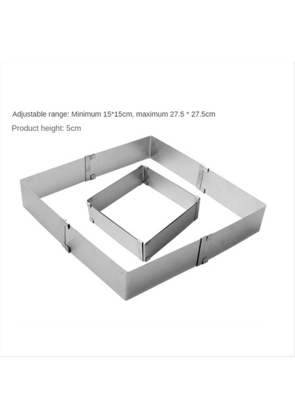 Bakeware Ayarlanabilir Musluk Halkası Tatlı Pişirme Aracı Paslanmaz Çelik Diy Kek Dekorasyon Kalıp Kare Kek Kalıp (Yurt Dışından) modelleri
