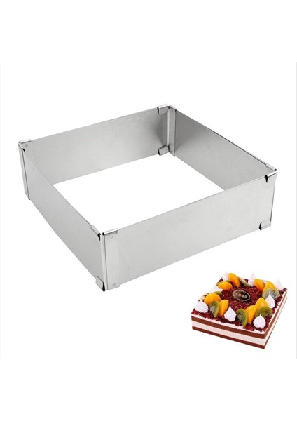 Bakeware Ayarlanabilir Musluk Halkası Tatlı Pişirme Aracı Paslanmaz Çelik Diy Kek Dekorasyon Kalıp Kare Kek Kalıp (Yurt Dışından) fırsatları