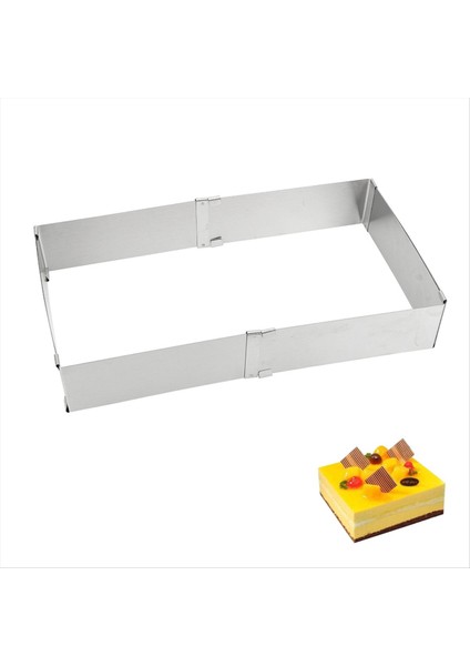 Bakeware Ayarlanabilir Musluk Halkası Tatlı Pişirme Aracı Paslanmaz Çelik Diy Kek Dekorasyon Kalıp Kare Kek Kalıp (Yurt Dışından) indirimleri