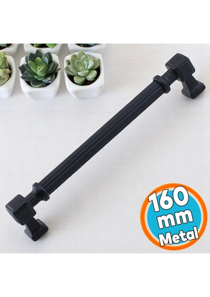 Mobilya Çekmece Mutfak Dolabı Dolap Kulpları Kulb 16 cm 160 mm Çizgili Siyah Metal Kulp