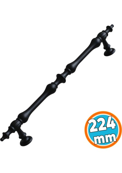 Mobilya Mutfak Dolabı Çekmece Dolap Kulpları Kapak Kulpu Kulbu Siyah 224 mm Metal Kulp