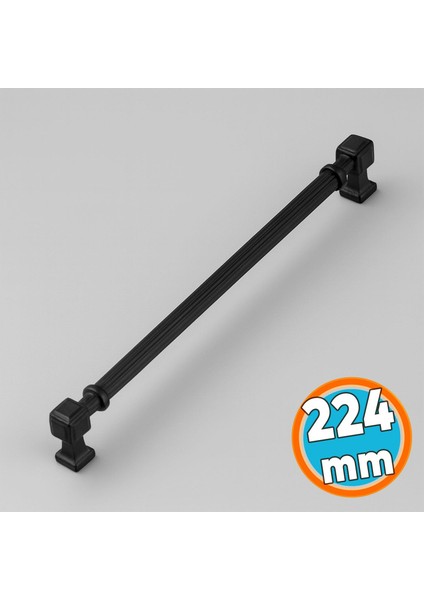 Mobilya Çekmece Mutfak Dolabı Dolap Kulpları Kulb 22.4 cm 224 mm Çizgili Siyah Metal Kulp