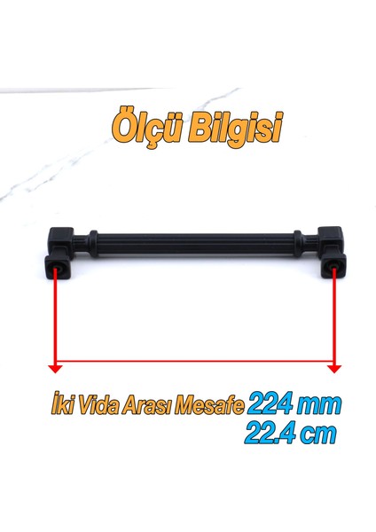 Mobilya Çekmece Mutfak Dolabı Dolap Kulpları Kulb 22.4 cm 224 mm Çizgili Siyah Metal Kulp modelleri