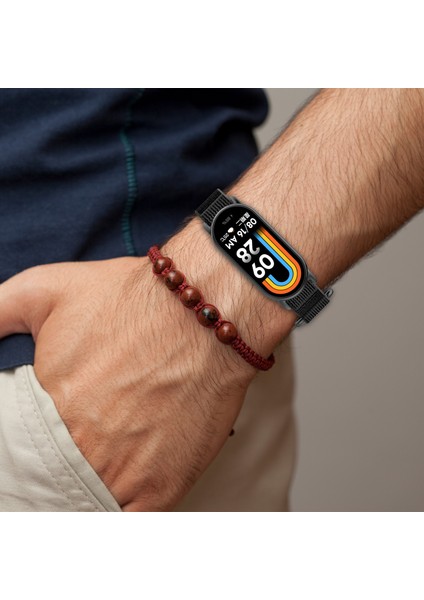 Xiaomi Akıllı Bileklik 9 Nfc/9/8 Nfc/8 Saat Kayışı Nefes Alabilir Naylon Spor Kayışı-Siyah+Gri (Yurt Dışından) indirimleri