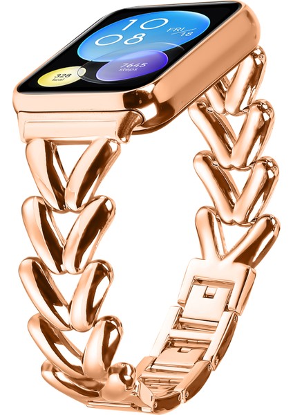 Xiaomi Akıllı Bileklik 8 Pro Için Çinko Alaşımlı Saat Kayışı Bükülmüş Metal Saat Kayışı Değişimi - Gül Altını (Yurt Dışından) fiyatları