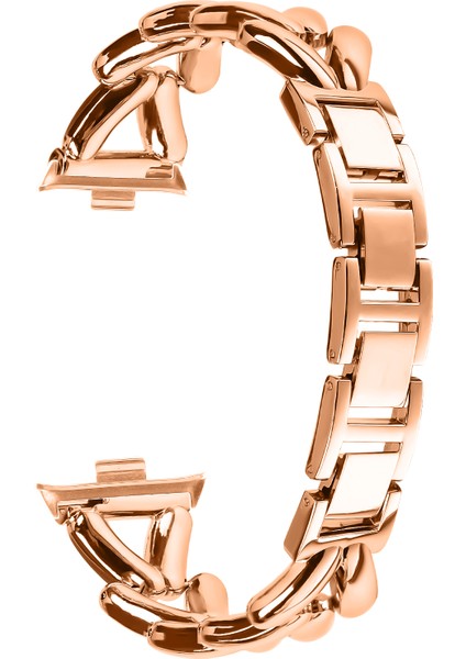 Xiaomi Akıllı Bileklik 8 Pro Için Çinko Alaşımlı Saat Kayışı Bükülmüş Metal Saat Kayışı Değişimi - Gül Altını (Yurt Dışından) modelleri