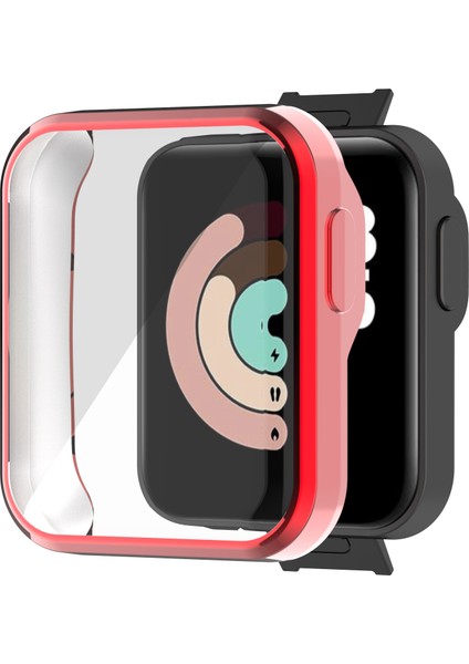 Xiaomi Mi Watch Lite/redmi Watch-Red Için Tam Kapsamalı Elektrokaplama Tpu Akıllı Saat Koruyucu Kılıf (Yurt Dışından)