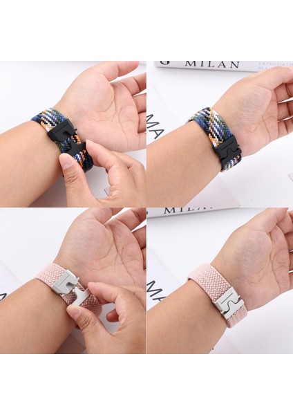 22 mm Evrensel Bileklik Paraşüt Tokalı Naylon Örgülü Akıllı Saat Kayışı - Renkli Mor (Yurt Dışından) fırsatları