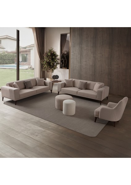 Regnar 3+1 Koltuk Takımı Sütlü Kahve