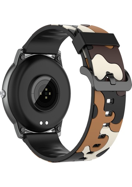 Xiaomi Haylou Solar LS05 Için 22 mm Kamuflaj Epoksi Akıllı Saat Kayışı - Kamuflaj Kahverengi (Yurt Dışından) modelleri