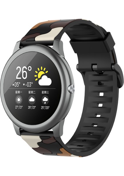 Xiaomi Haylou Solar LS05 Için 22 mm Kamuflaj Epoksi Akıllı Saat Kayışı - Kamuflaj Kahverengi (Yurt Dışından) fırsatları