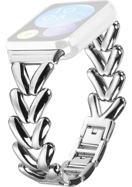 Xiaomi Akıllı Bileklik 8 Pro Için Çinko Alaşımlı Saat Kayışı Bükülmüş Metal Saat Kayışı Değişimi - Gümüş (Yurt Dışından)