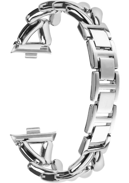 Xiaomi Akıllı Bileklik 8 Pro Için Çinko Alaşımlı Saat Kayışı Bükülmüş Metal Saat Kayışı Değişimi - Gümüş (Yurt Dışından) modelleri