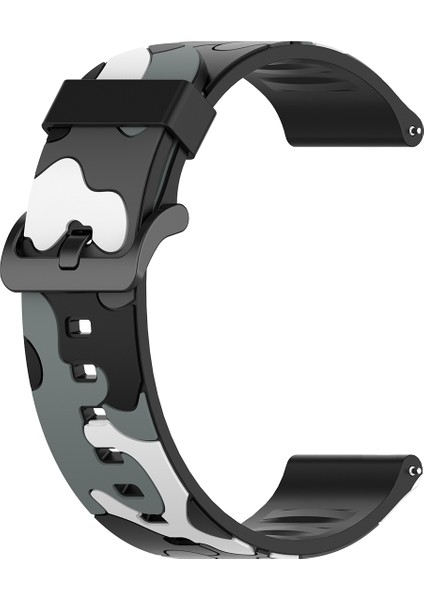 Xiaomi Haylou Solar LS05 Için 22 mm Kamuflaj Epoksi Akıllı Saat Kayışı - Kamuflaj Gri (Yurt Dışından)