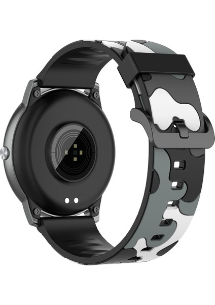 Xiaomi Haylou Solar LS05 Için 22 mm Kamuflaj Epoksi Akıllı Saat Kayışı - Kamuflaj Gri (Yurt Dışından) modelleri