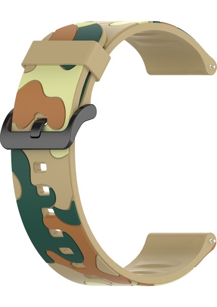 Xiaomi Haylou Solar LS05 Için 22 mm Kamuflaj Epoksi Akıllı Saat Kayışı - Kamuflaj Haki (Yurt Dışından)