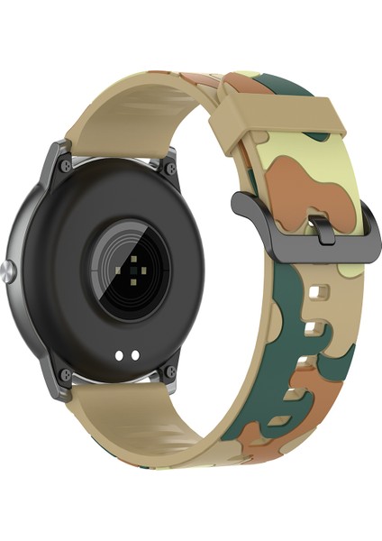 Xiaomi Haylou Solar LS05 Için 22 mm Kamuflaj Epoksi Akıllı Saat Kayışı - Kamuflaj Haki (Yurt Dışından) modelleri