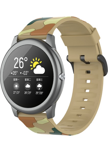 Xiaomi Haylou Solar LS05 Için 22 mm Kamuflaj Epoksi Akıllı Saat Kayışı - Kamuflaj Haki (Yurt Dışından) fırsatları