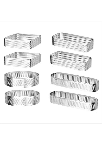 8pcs Kek Halkası, Paslanmaz Çelik Tart Halkası, Çok Şekilli Fırın Halkaları, Dıy Pişirme Için Yapışmaz Pasta Halkası Kalıbı (Yurt Dışından)