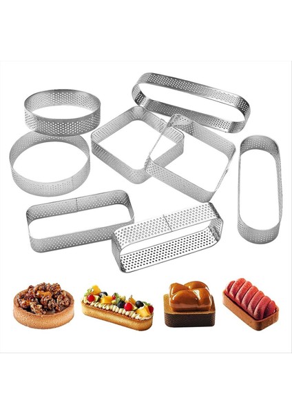 8pcs Kek Halkası, Paslanmaz Çelik Tart Halkası, Çok Şekilli Fırın Halkaları, Dıy Pişirme Için Yapışmaz Pasta Halkası Kalıbı (Yurt Dışından) fiyatları