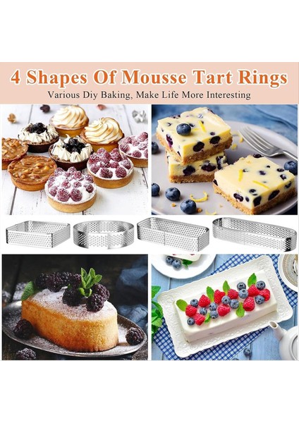 8pcs Kek Halkası, Paslanmaz Çelik Tart Halkası, Çok Şekilli Fırın Halkaları, Dıy Pişirme Için Yapışmaz Pasta Halkası Kalıbı (Yurt Dışından) fırsatları