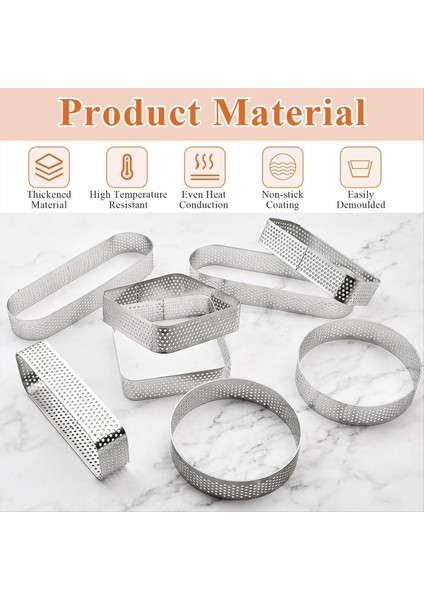 8pcs Kek Halkası, Paslanmaz Çelik Tart Halkası, Çok Şekilli Fırın Halkaları, Dıy Pişirme Için Yapışmaz Pasta Halkası Kalıbı (Yurt Dışından) indirimleri