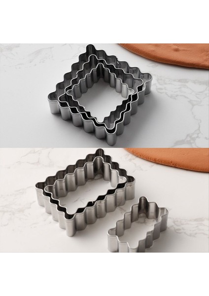 Blessing Çerçeve Kurabiye Küf Dalgası Dikdörtgen Kurabiye Kesici Düğün Fondan Kek Dekorasyon Fırın Kalıbı (Yurt Dışından) fırsatları