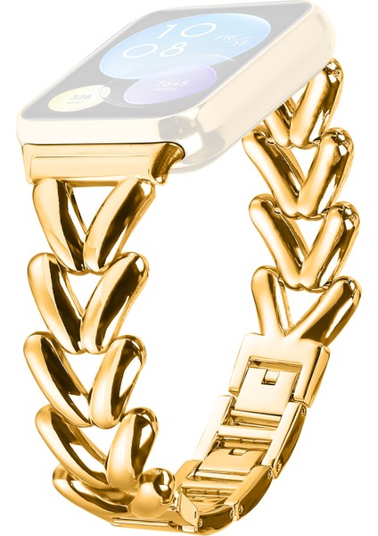 Xiaomi Redmi Watch 4 Için Çinko Alaşımlı Saat Kayışı Bükülmüş Metal Saat Kayışı Değişimi - Altın (Yurt Dışından)