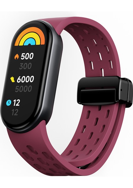 Xiaomi Akıllı Bileklik 9 Nfc/band 9/band 8 Içi Boş Nefes Alabilir Manyetik Tokalı Kayış - Şarap Kırmızısı Silikon Saat Kayışı (Yurt Dışından) indirimleri