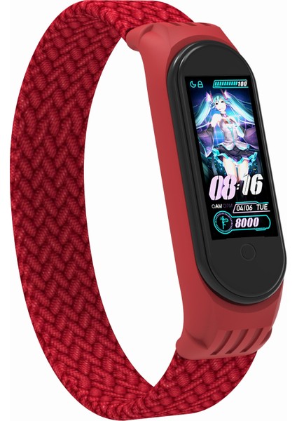 Xiaomi Mi Band 5/4/3-Kırmızı Için Elastik Naylon Bileklik Saat Kayışı [boyut: M] (Yurt Dışından) modelleri