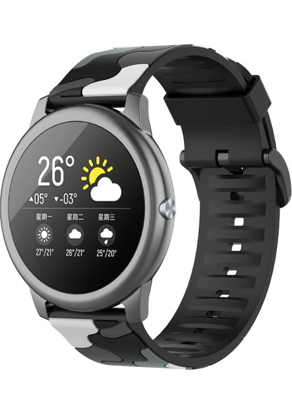 Xiaomi Haylou Solar LS05 Için 22 mm Kamuflaj Epoksi Akıllı Saat Kayışı - Kamuflaj Gri (Yurt Dışından) indirimleri