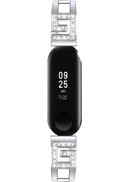 Xiaomi Mi Band 3/band 4 Için Yapay Elmas Dekorlu Paslanmaz Çelik Akıllı Bileklik Bandı - Gümüş (Yurt Dışından) fiyatları