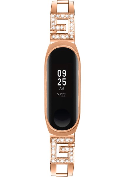 Xiaomi Mi Band 3/band 4 Için Yapay Elmas Dekorlu Paslanmaz Çelik Akıllı Bileklik Bandı - Altın (Yurt Dışından) fiyatları
