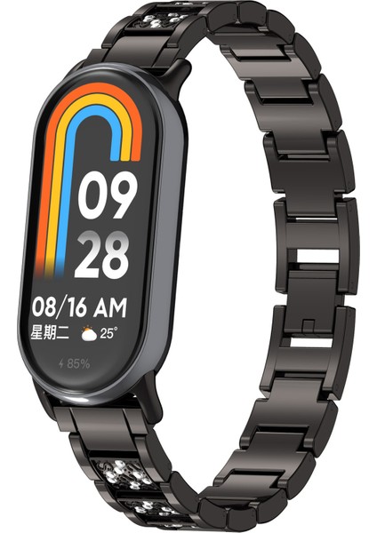 Xiaomi Akıllı Bileklik 9/9 Nfc/8/8 Nfc Saat Kayışı Için Yapay Elmas Dekorlu 3 Boncuklu Paslanmaz Çelik Bant-Siyah (Yurt Dışından) fiyatları